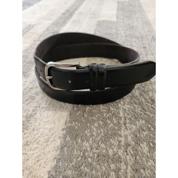 LOUOLA del CUOIO Black Leather MADE IN ITALY Belt Sz 40 x 1" Wide - Picture 2 of 7